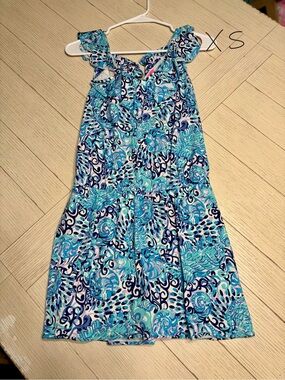 Lilly Pulitzer Blue & Aqua Printed Ruffle Sundress